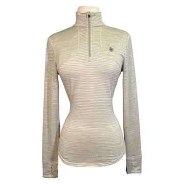 Ariat 'Gridwork' Quarter Zip Baselayer in Sand Heather 