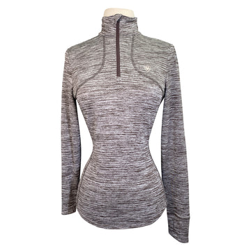 Ariat 'Gridwork' Quarter Zip Baselayer in Chocolate Heather