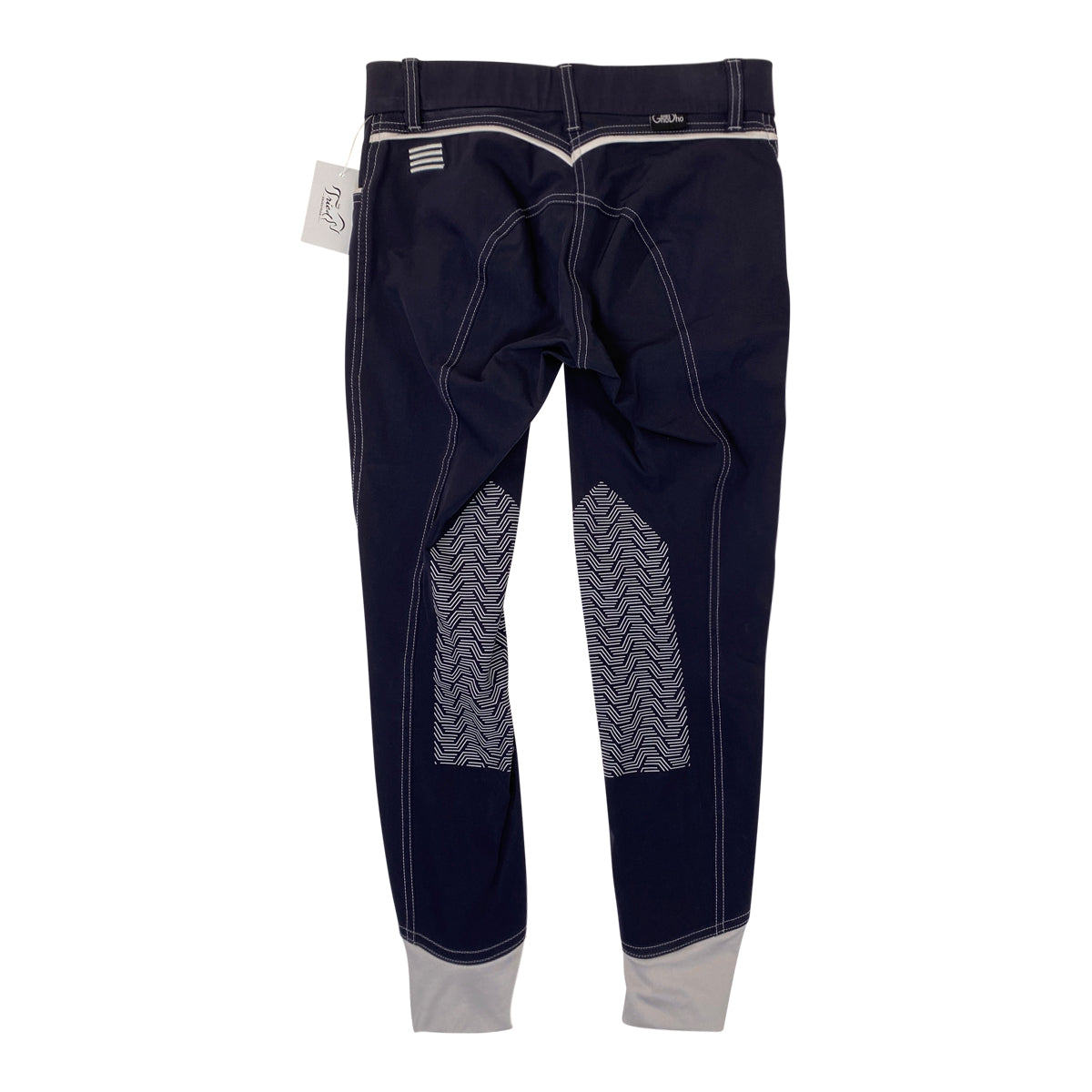 Ghodho 'Elara' Knee Patch Breeches in Navy w/White Piping