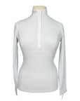 Cavalleria Toscana Jersey L/S Show Shirt w/Mesh Insert in White