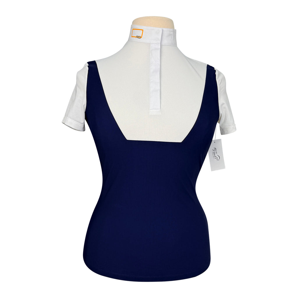 Rider's Gene Short Sleeve Jersey Competition Polo in Navy/White