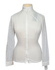 Cavalleria Toscana Perforated Jacquard L/S Competition Shirt w/Bib in White