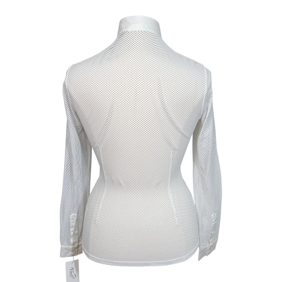 Cavalleria Toscana Perforated Jacquard L/S Competition Shirt w/Bib in White