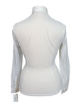 Cavalleria Toscana Perforated Jacquard L/S Competition Shirt w/Bib in White