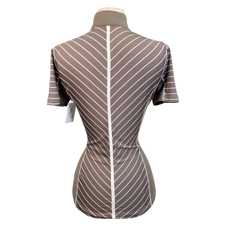 Goode Rider 'Ideal' Polo in Taupe/Stripes 