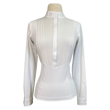 Samshield 'Sophia' Long Sleeve Show Shirt  in White Jaquard 