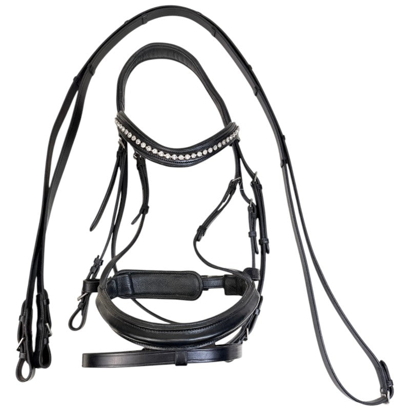 Black Oak Monocrown Flash Dressage Bridle in Black