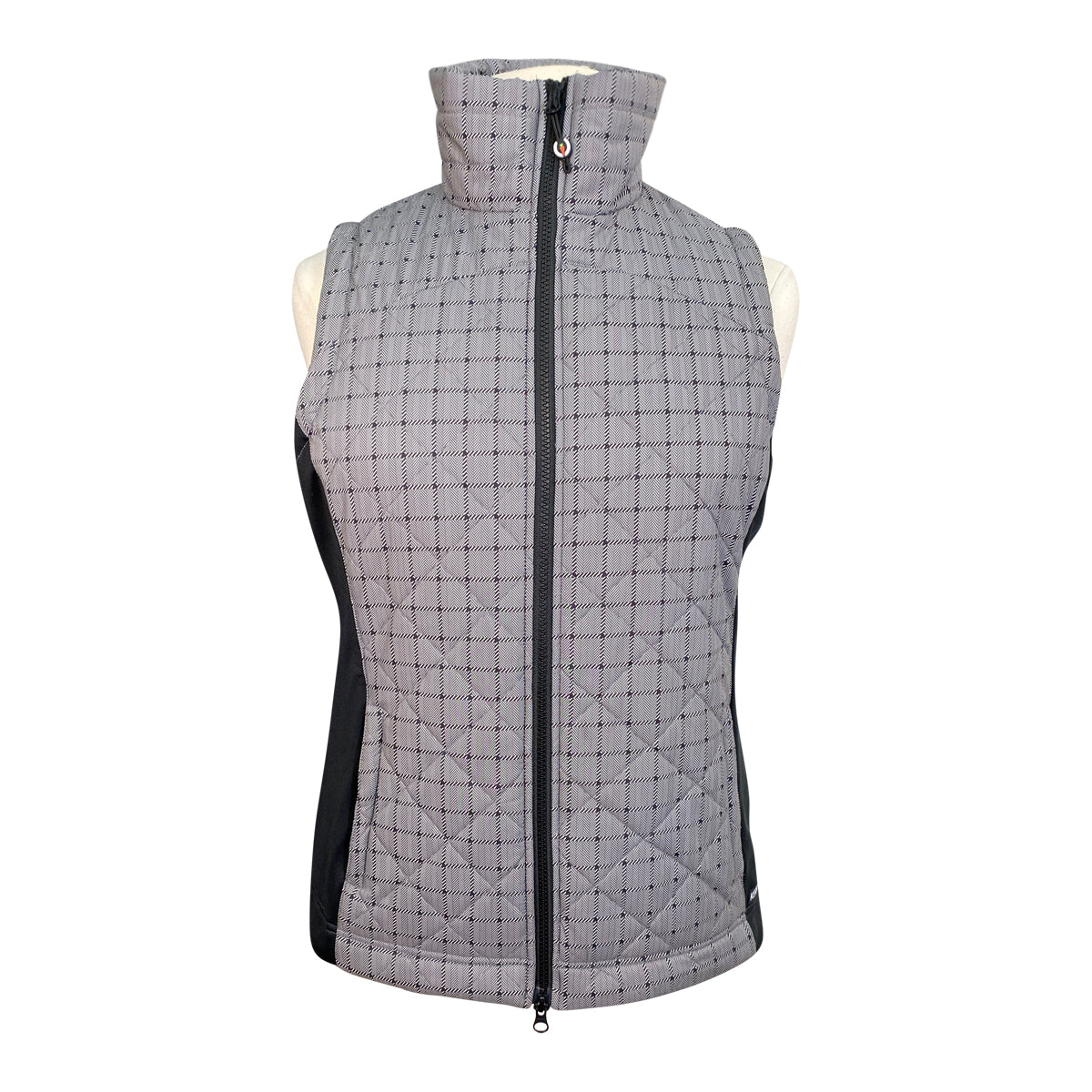 Kerrits Puff Vest in Charcoal Chevron Squares