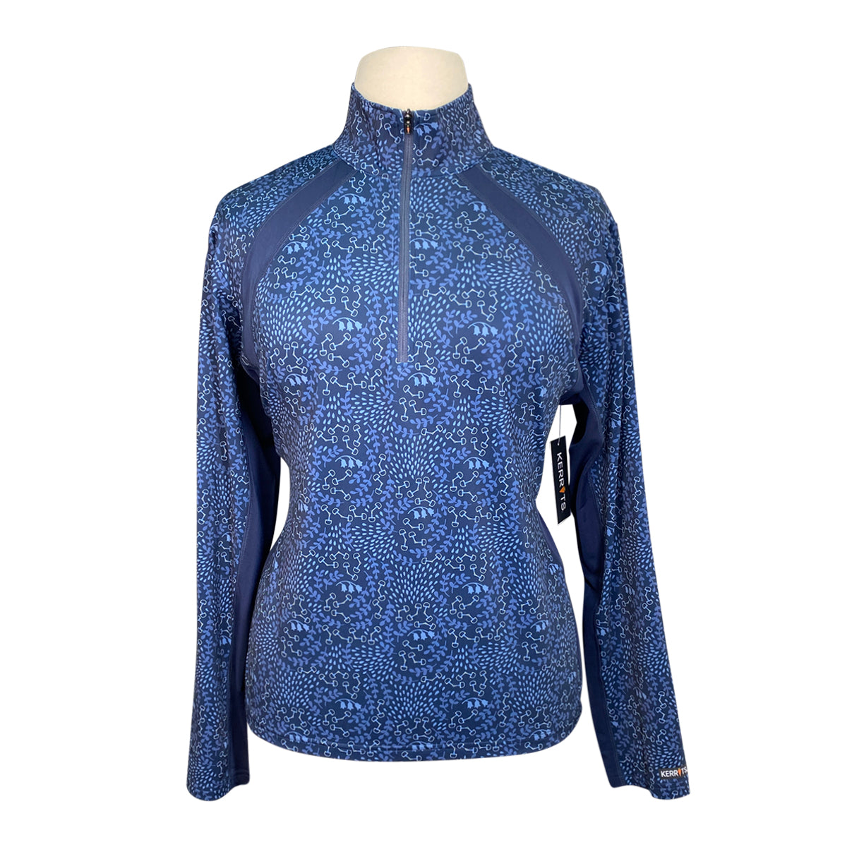 Kerrits Rail Side Quarter Zip Fleece Tech Top in Ink Snaffle Harmony