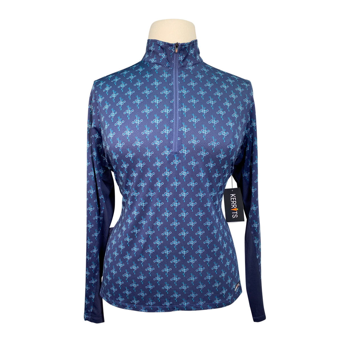 Kerrits 'Keystone' Ice Fil Long Sleeve Shirt in Ink Snaffle Harmony