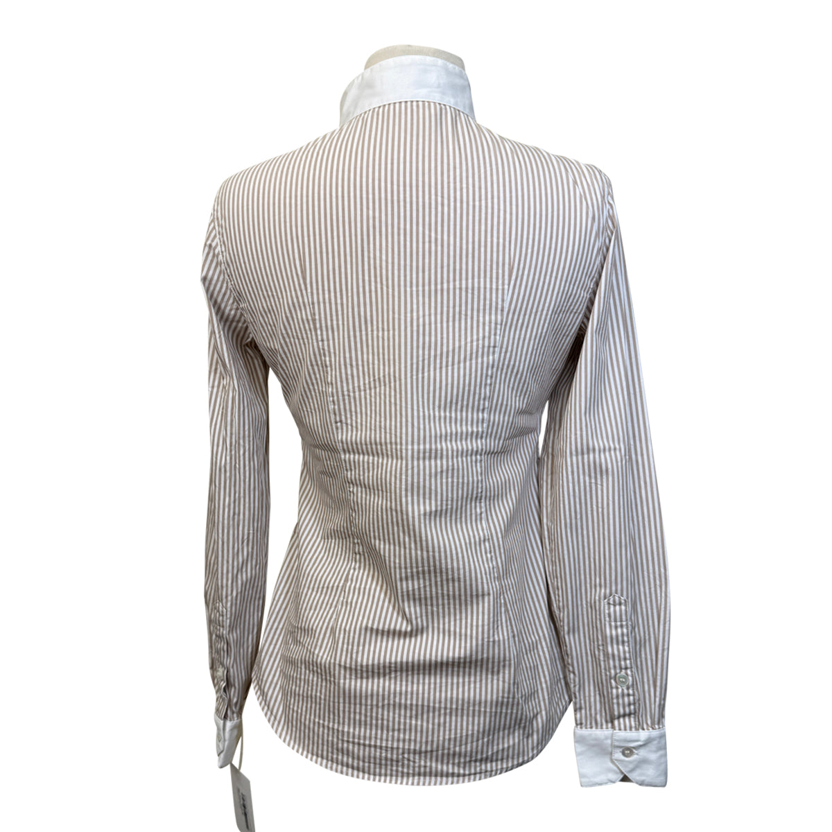 Callidae 'The Show' Shirt in Beige/White Stripes