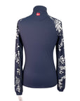 Back of Kastel Signature Sun Shirt in Navy Floral - Women's Small