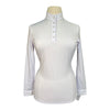 Èce Equestrian Long Sleeve Show Shirt in White/ Blue Collar