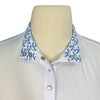 Èce Equestrian Long Sleeve Show Shirt in White/ Blue Collar