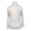 Èce Equestrian Long Sleeve Show Shirt in White/ Blue Collar