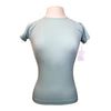 Barn Babe Short Sleeve Seamless Schooling Top in Light Teal 