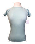 Barn Babe Short Sleeve Seamless Schooling Top in Light Teal 