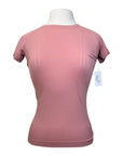 Barn Babe Short Sleeve Seamless Schooling Top in Dusty Pink