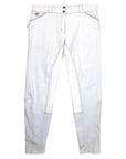 Front of SmartPak Piper 'Evolution' High Rise Breeches in White w/Grey