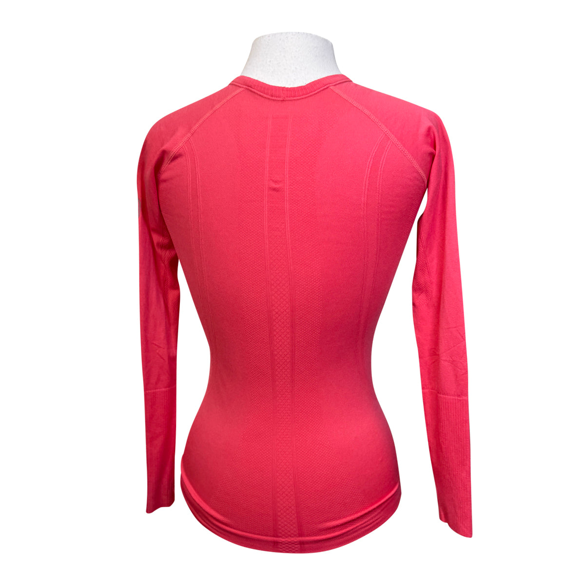 Barn Babe Long Sleeve Seamless Schooling Top in Bright Pink