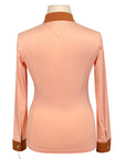 Back of Halter Ego 'Roxana' Riding Shirt  in Coral/Rust