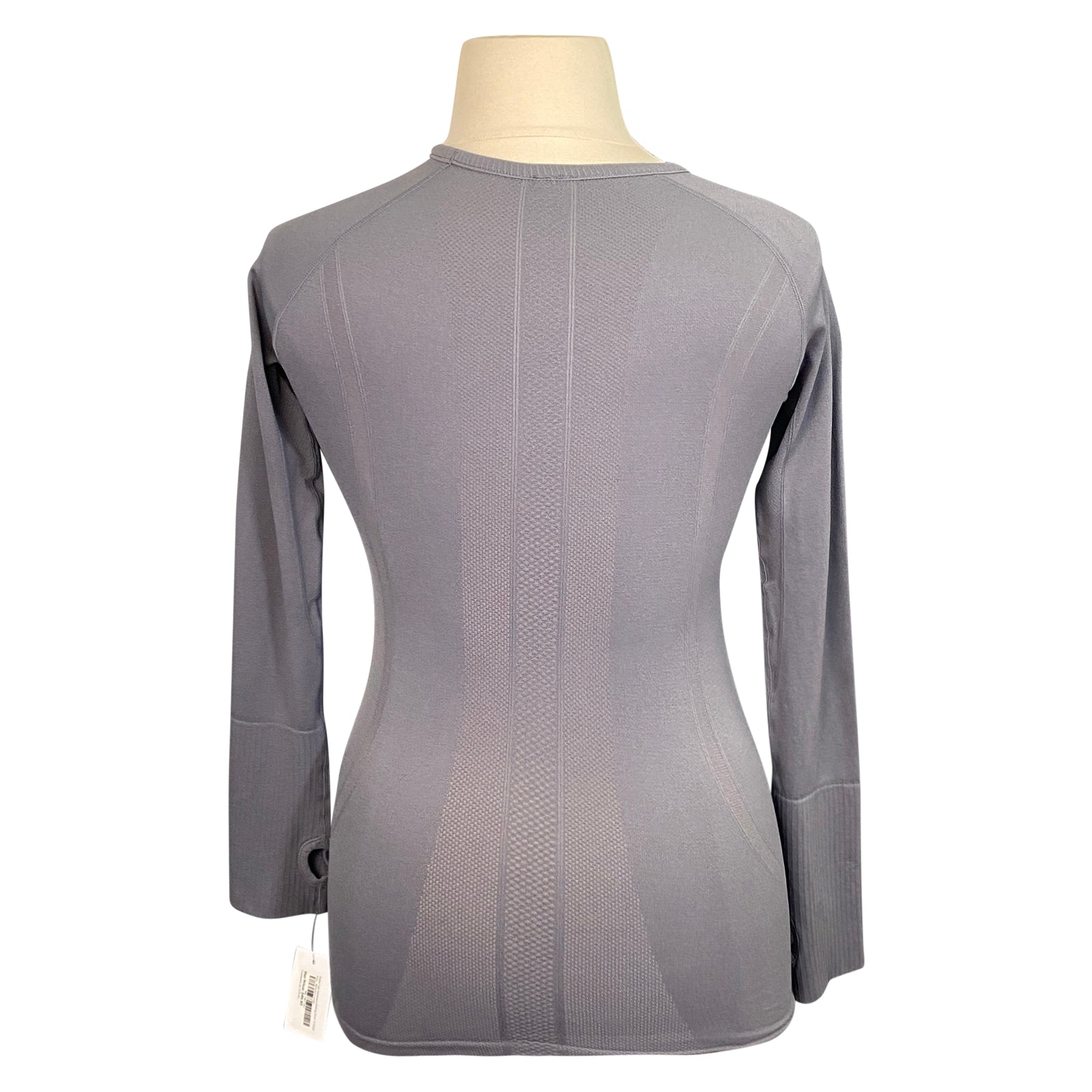 Back of Halter Ego Seamless Riding Shirt  in Slate Grey