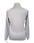 Ariat Girls Sunstopper 2.0 1/4 Zip Long Sleeve Shirt in Grey/White Polka Dots