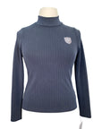 Asmar Equestrian 'Jackie' Ribbed Mockneck in Black/Burgundy