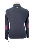 Asmar Equestrian 'Jackie' Ribbed Mockneck in Black/Burgundy