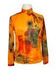 Espoir Quarter Zip Sun Shirt in Orange Design