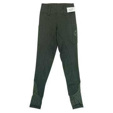 Free Ride 'Define' Full Seat Tights in Forest Green