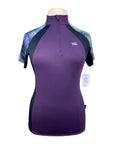 Horseware Women's Aveen Half Zip Short Sleeve Tech Top  in Purple/Blue