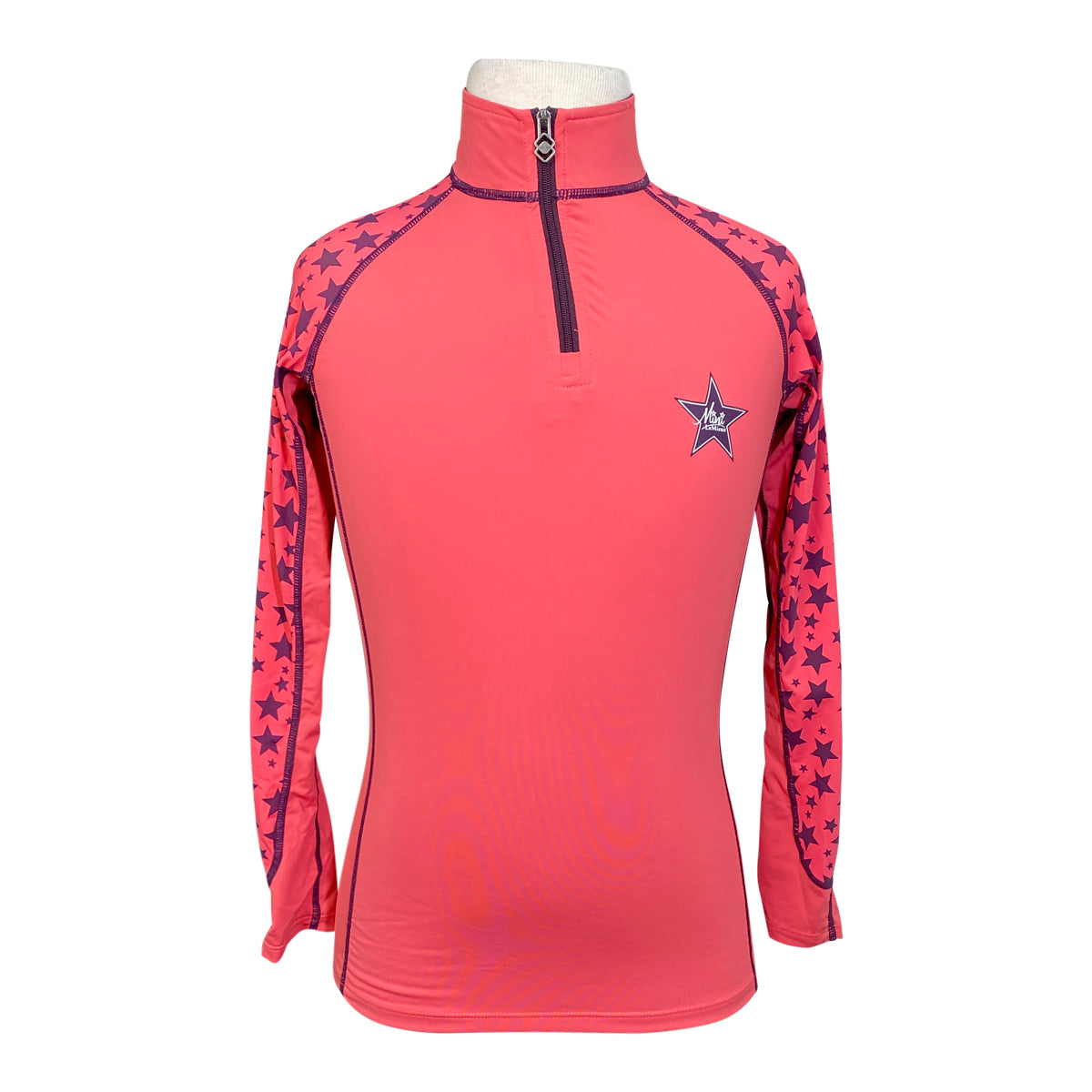 Front of LeMieux &#39;Mini&#39; Kids Base Layer in Pink/Stars - Children&#39;s 11/12