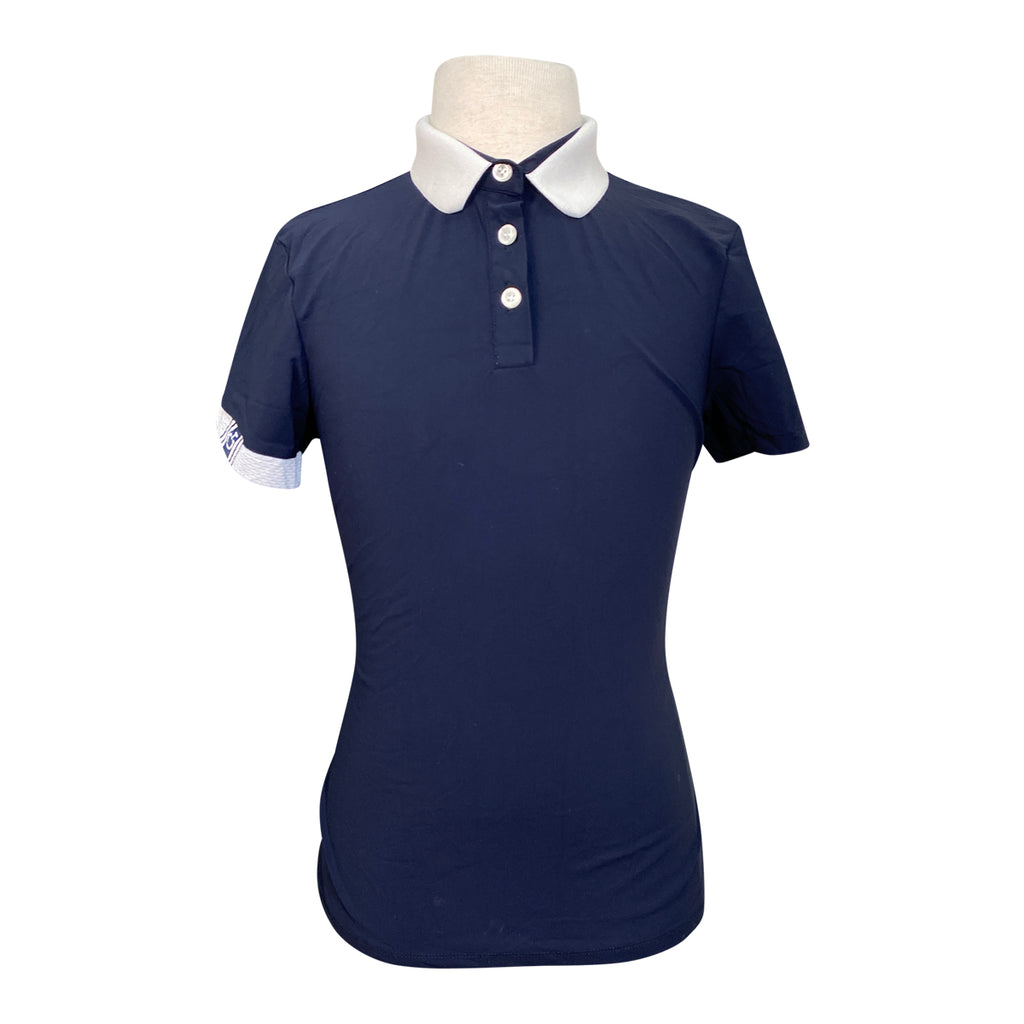 Cavalleria Toscana Jersey Polo in Navy/White