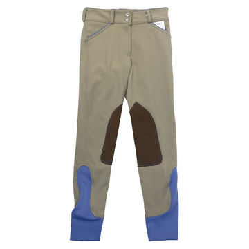 Dover Saddlery 'Wellesley' Breeches in Tan/Cornflower