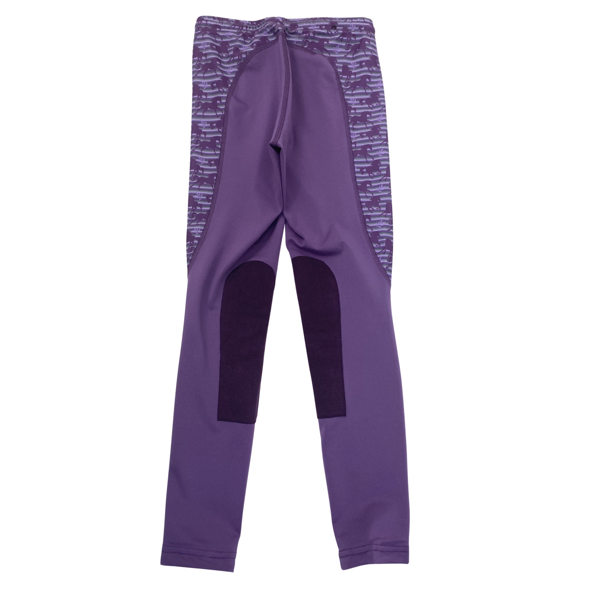 Back of Kerrits Knee Patch Performance Tights in Huckleberry/Run Free Multi - Children's Large