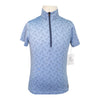 Kerrits 'Ice Fil Lite' Short Sleeve Sun Shirt in Ice/Navy Horses