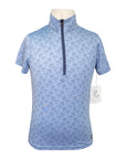 Kerrits 'Ice Fil Lite' Short Sleeve Sun Shirt in Ice/Navy Horses