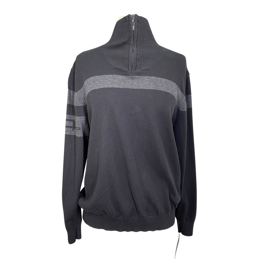AA Platinum Quarter Zip Sweater in Black/Grey