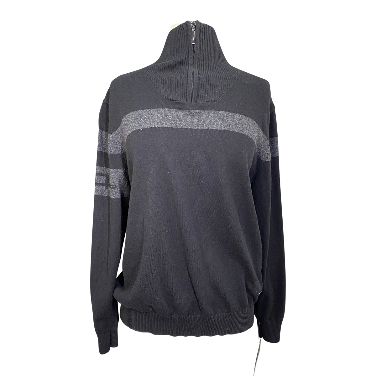 AA Platinum Quarter Zip Sweater in Black/Grey