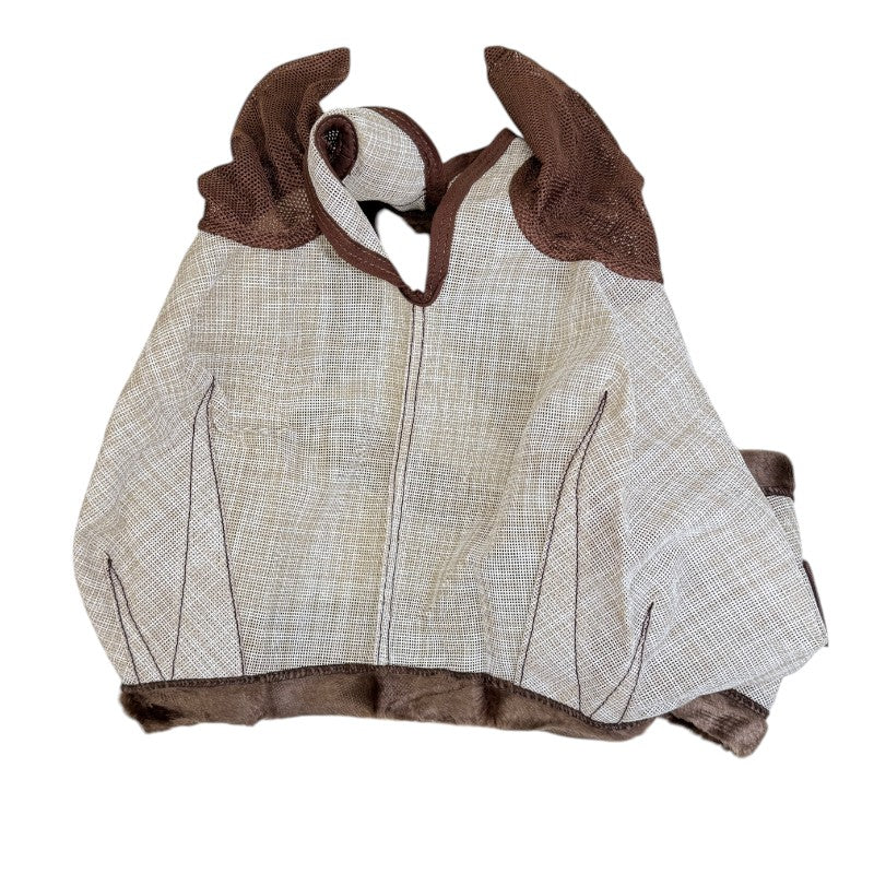Kensington Fly Mask with Ears and Fleece Trim in Beige - XL