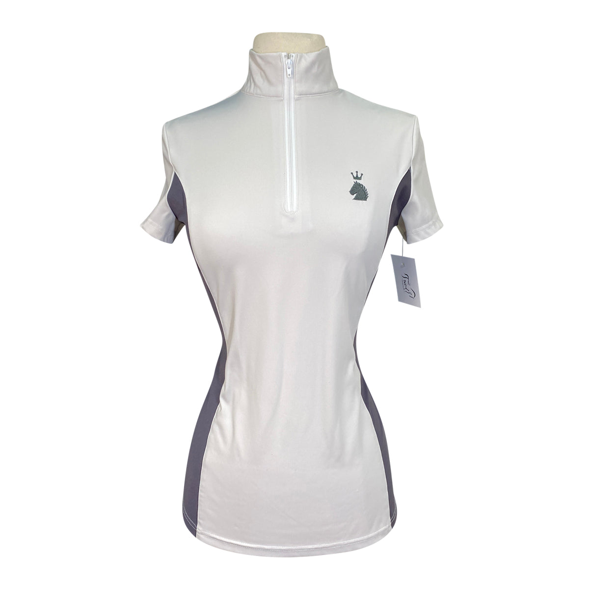 HR Farm Quick Dry Short Sleeve Shirt in White/Grey