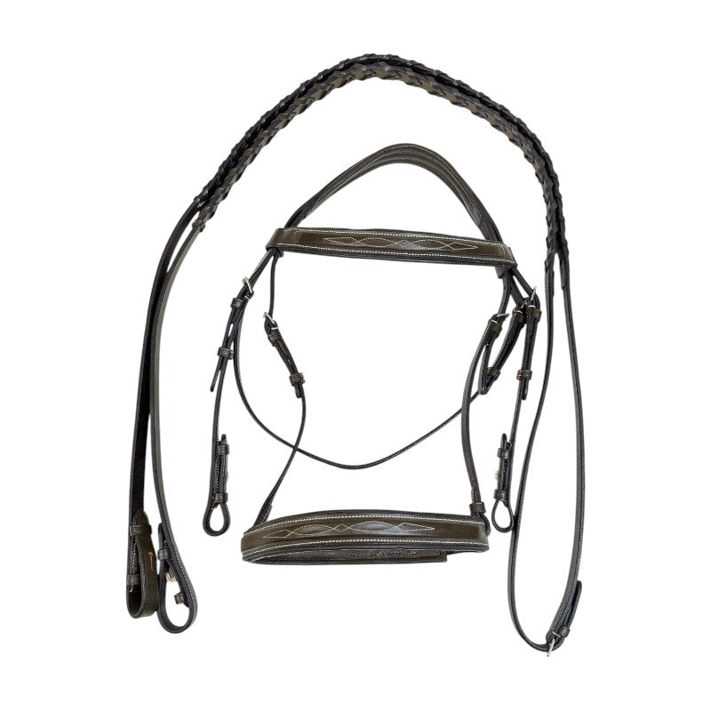 Fancy Stitch Hunter Bridle in Brown