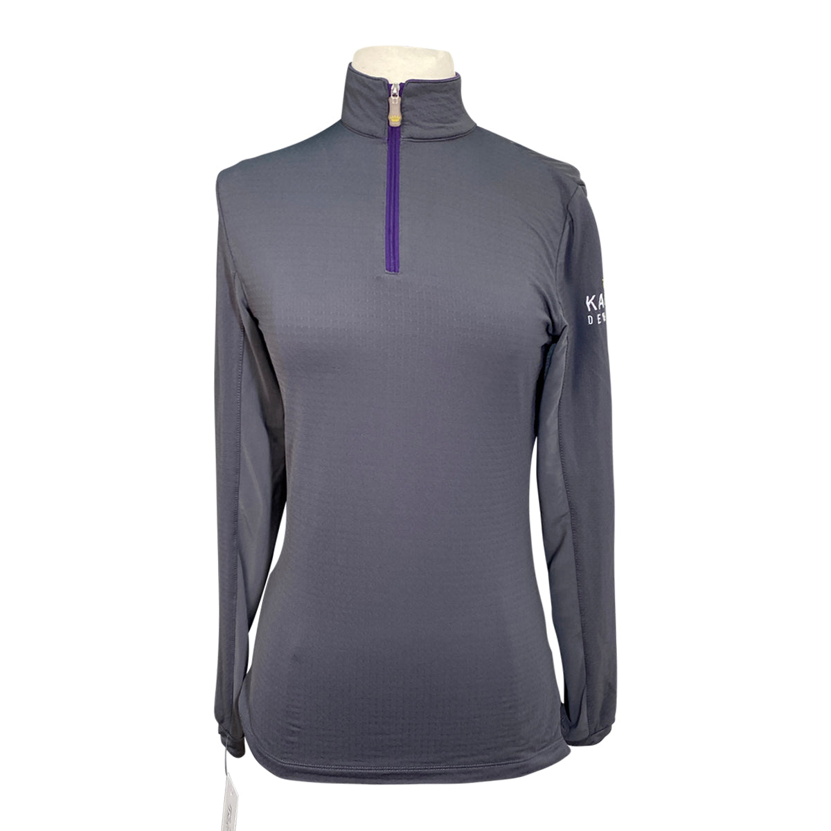 Kastel Long Sleeve 1/4 Zip in Grey/Purple - Women's Medium