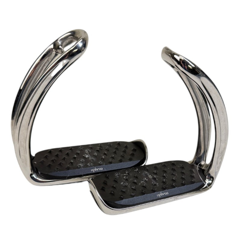 Ophena S Magnetic Safety Stirrups in Silver/Black - 5"