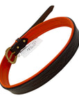 Clever With Leather Lexington Padded Belt in Brown/Orange