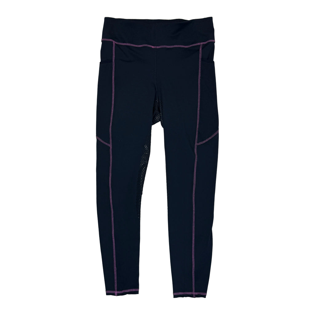 Front of Riding Sport 'Poppy' Full Seat Tights in Navy/Pink - Women's XL