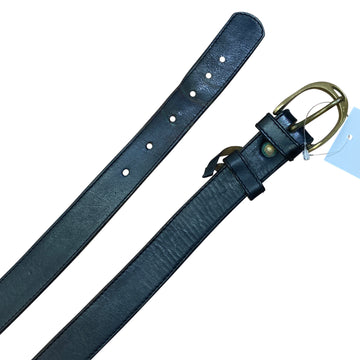 Close up of Stirrup Leather Belt in Deep Brown
