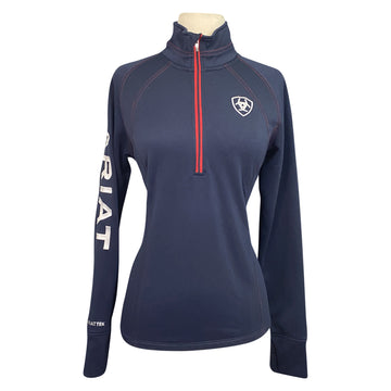 Ariat FEI Tek Team 1/4 Zip Pullover in Navy/Red