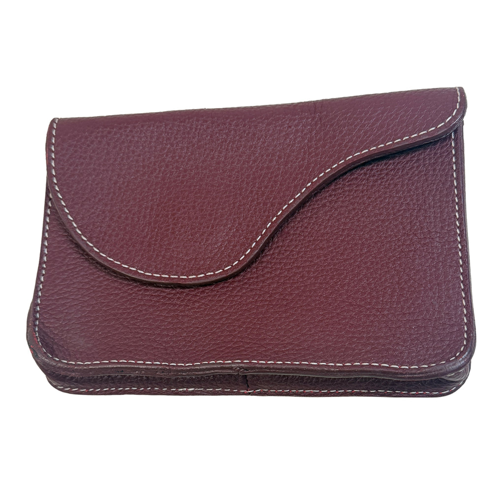 Oughton Paddock Pebbled Leather Belt Bag in Burgundy
